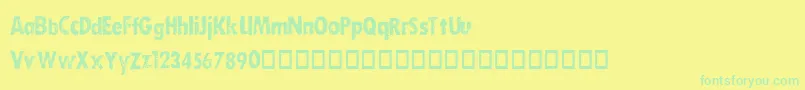 DirtySocksSkinny Font – Green Fonts on Yellow Background