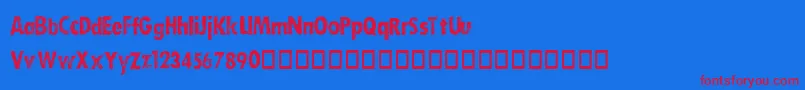 DirtySocksSkinny Font – Red Fonts on Blue Background