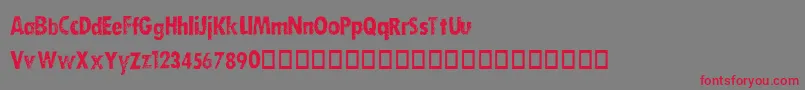 フォントDirtySocksSkinny – 赤い文字の灰色の背景
