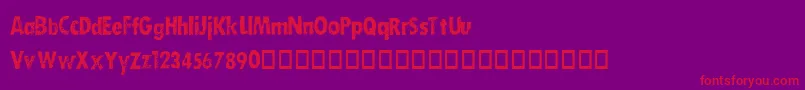 DirtySocksSkinny Font – Red Fonts on Purple Background