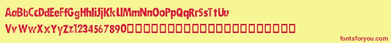 DirtySocksSkinny Font – Red Fonts on Yellow Background