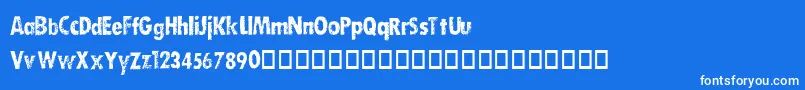 DirtySocksSkinny Font – White Fonts on Blue Background