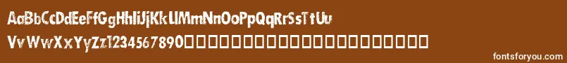 DirtySocksSkinny Font – White Fonts on Brown Background