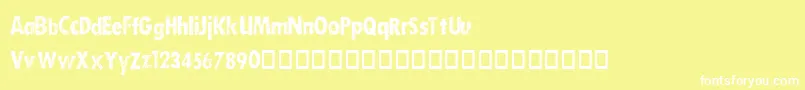 DirtySocksSkinny Font – White Fonts on Yellow Background