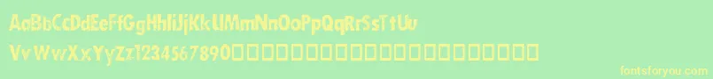 DirtySocksSkinny Font – Yellow Fonts on Green Background