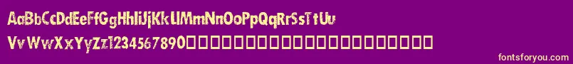 DirtySocksSkinny Font – Yellow Fonts on Purple Background