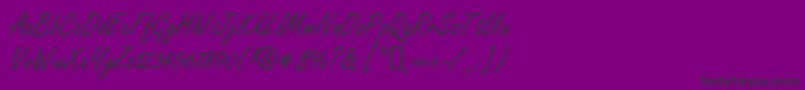 FreshhanddbNormal-Schriftart – Schwarze Schriften auf violettem Hintergrund