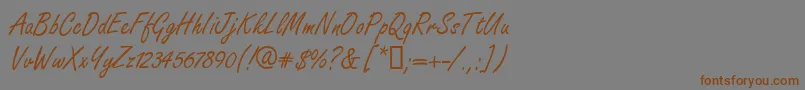 FreshhanddbNormal Font – Brown Fonts on Gray Background