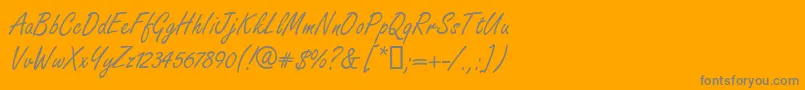 Weitere Informationen zur FreshhanddbNormal-Schriftart FreshhanddbNormal-Schriftart – Graue Schriften auf orangefarbenem Hintergrund