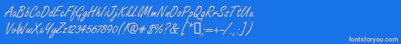 FreshhanddbNormal Font – Pink Fonts on Blue Background