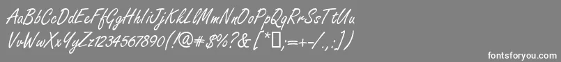 フォントFreshhanddbNormal – 灰色の背景に白い文字