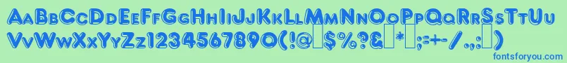 Police F821DecoRegular – polices bleues sur fond vert