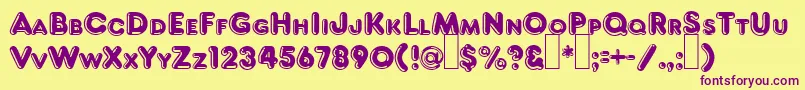 Police F821DecoRegular – polices violettes sur fond jaune