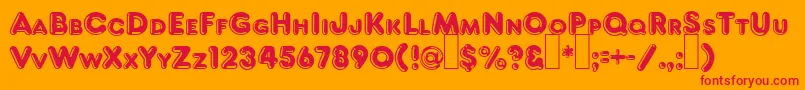 Шрифт F821DecoRegular – красные шрифты на оранжевом фоне