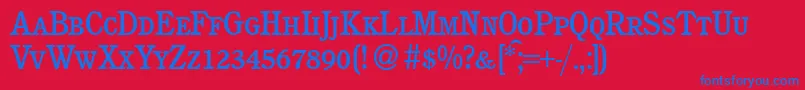 C851RomanSmcBold Font – Blue Fonts on Red Background