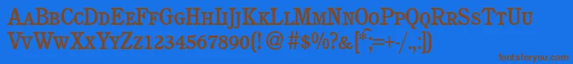 C851RomanSmcBold Font – Brown Fonts on Blue Background