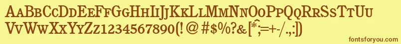 C851RomanSmcBold Font – Brown Fonts on Yellow Background