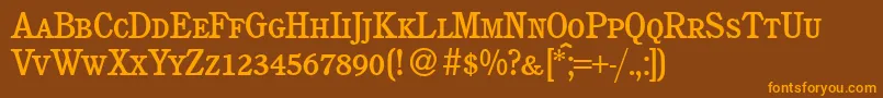 C851RomanSmcBold Font – Orange Fonts on Brown Background