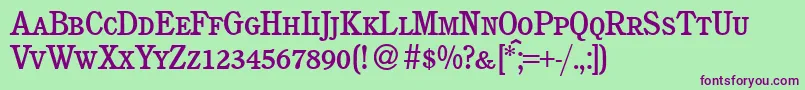 C851RomanSmcBold Font – Purple Fonts on Green Background