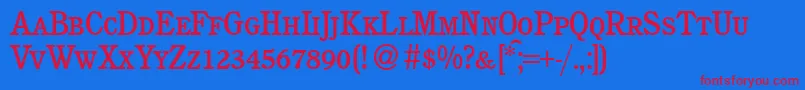 フォントC851RomanSmcBold – 赤い文字の青い背景