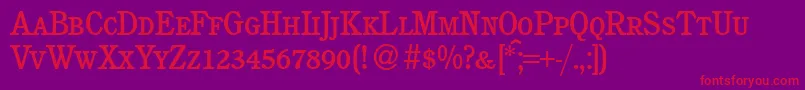 フォントC851RomanSmcBold – 紫の背景に赤い文字