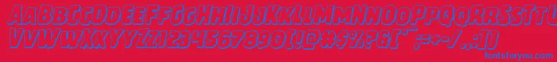 Howlinmadshadowital Font – Blue Fonts on Red Background