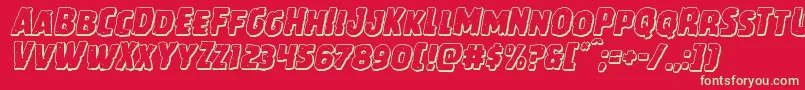 Howlinmadshadowital Font – Green Fonts on Red Background