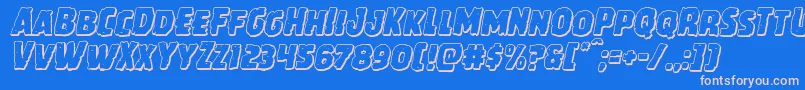 Howlinmadshadowital Font – Pink Fonts on Blue Background
