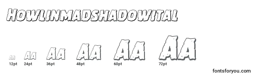 Размеры шрифта Howlinmadshadowital