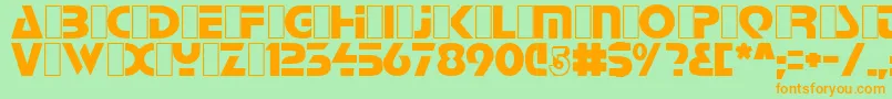 Babind Font – Orange Fonts on Green Background