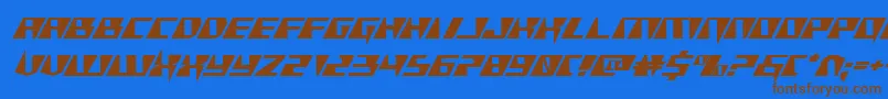 Xracerexpand Font – Brown Fonts on Blue Background