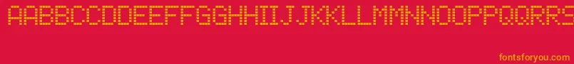 Lcdphone Font – Orange Fonts on Red Background