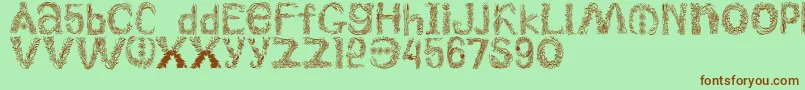 Plantsletters Font – Brown Fonts on Green Background