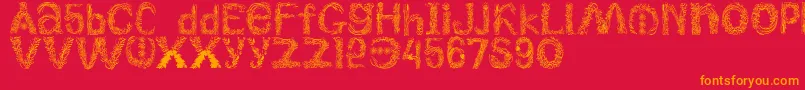 Plantsletters Font – Orange Fonts on Red Background