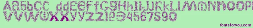 Plantsletters Font – Purple Fonts on Green Background