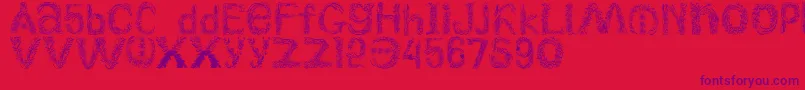 Plantsletters Font – Purple Fonts on Red Background
