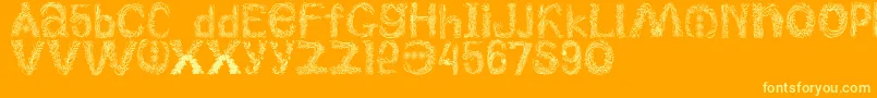 Plantsletters Font – Yellow Fonts on Orange Background