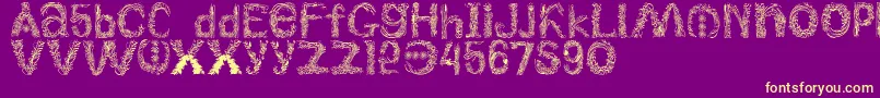 Plantsletters Font – Yellow Fonts on Purple Background