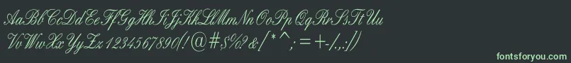 フォントEnglishCn – 黒い背景に緑の文字