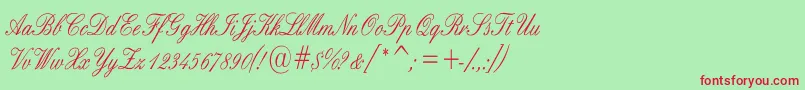 EnglishCn Font – Red Fonts on Green Background