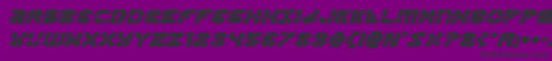 Шрифт Zoomrunnerital – чёрные шрифты на фиолетовом фоне