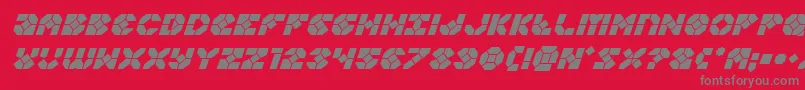 フォントZoomrunnerital – 赤い背景に灰色の文字