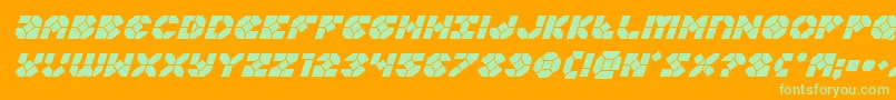 Czcionka Zoomrunnerital – zielone czcionki na pomarańczowym tle