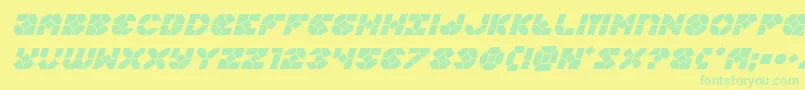 Police Zoomrunnerital – polices vertes sur fond jaune