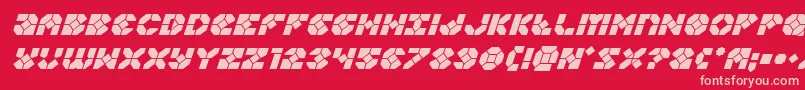 Zoomrunnerital Font – Pink Fonts on Red Background