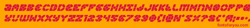 Шрифт Zoomrunnerital – красные шрифты на оранжевом фоне