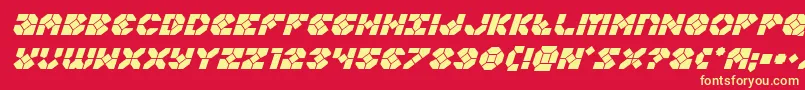 Zoomrunnerital Font – Yellow Fonts on Red Background