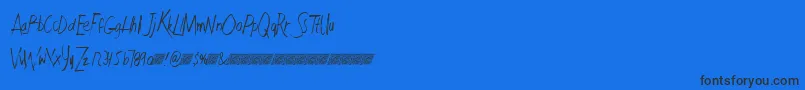 Czcionka Faultlinedt – czarne czcionki na niebieskim tle