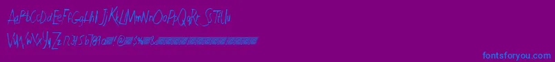 Faultlinedt-fontti – siniset fontit violetilla taustalla