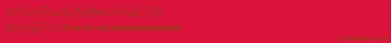 Czcionka Faultlinedt – brązowe czcionki na czerwonym tle
